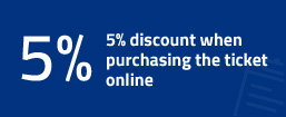 Знижка 5% від вартості квитка при покупці онлайн. 