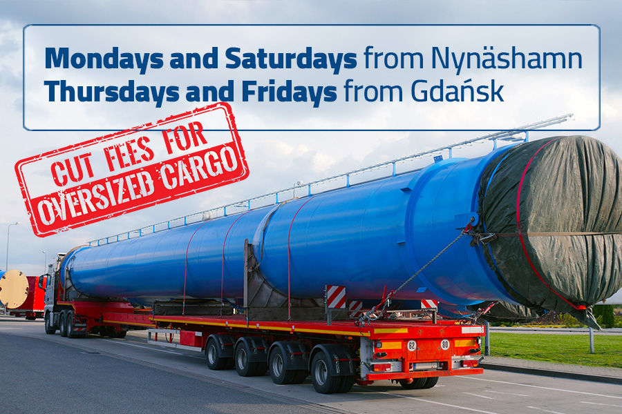 Oversized transport on Gdańsk — Nynäshamn line without extra fees